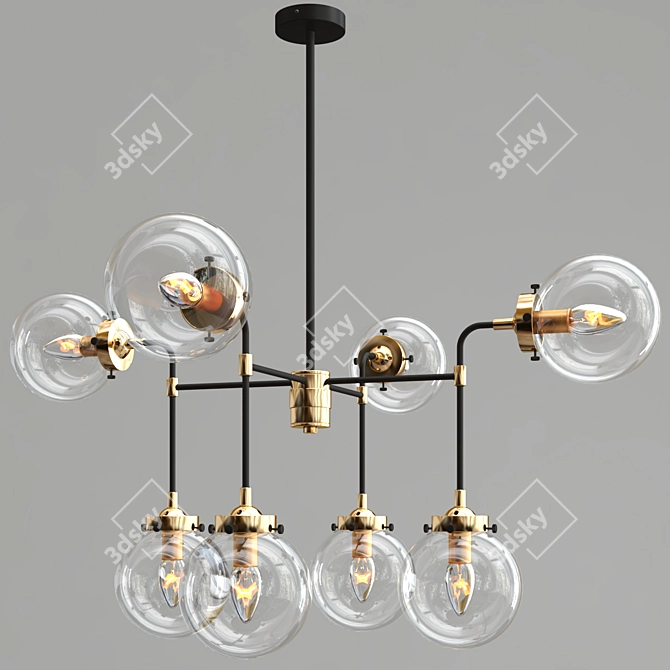 Elegant Glass Chandelier 3D model image 2