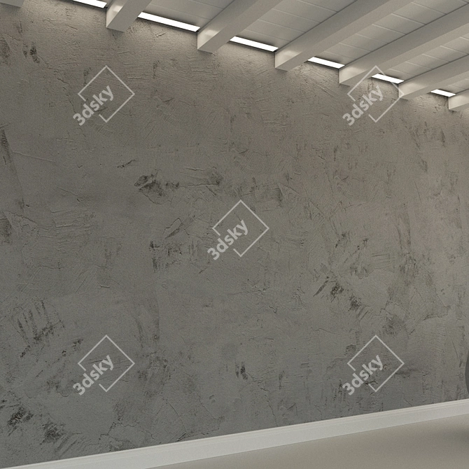 Vintage Concrete Wall Texture 3D model image 2