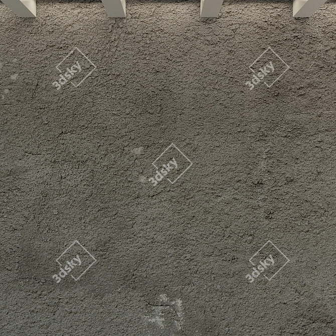 Vintage Textured Concrete Wall 3D model image 3