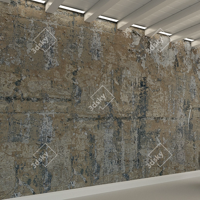 Decorative Old Plaster Wall 3D model image 2