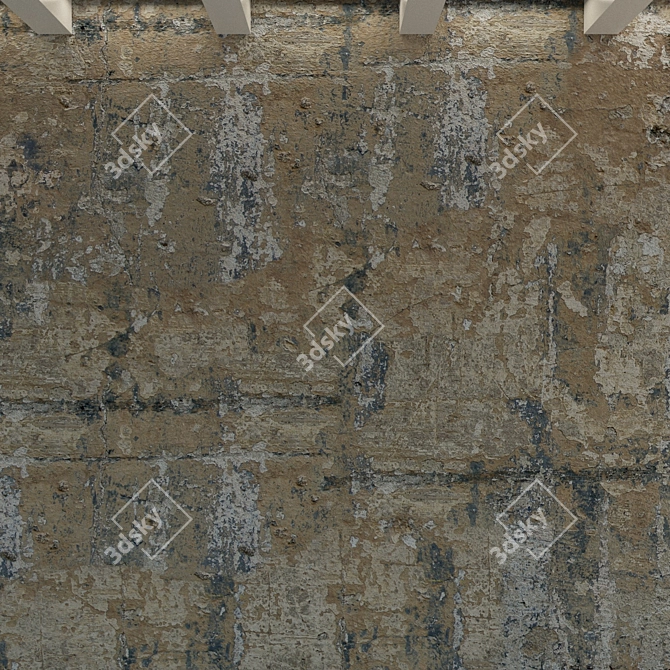 Decorative Old Plaster Wall 3D model image 3