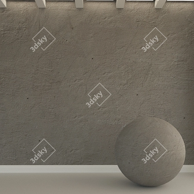 Vintage Concrete Wall Texture 3D model image 1