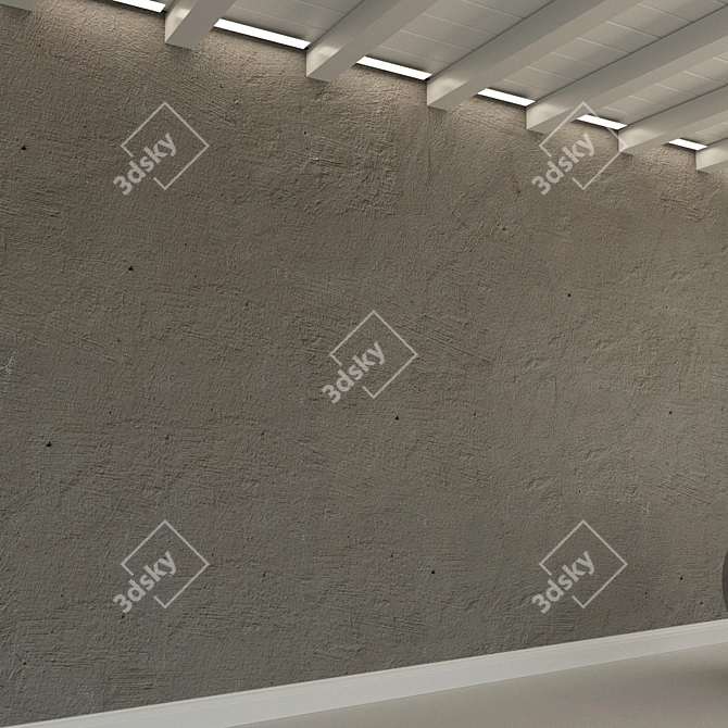 Vintage Concrete Wall Texture 3D model image 3