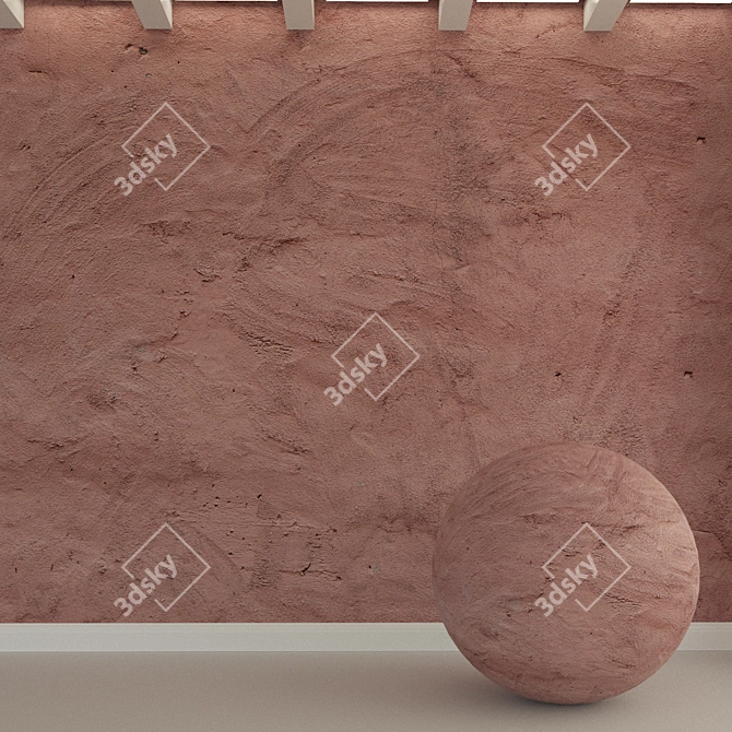 Vintage Concrete Wall Texture 3D model image 1