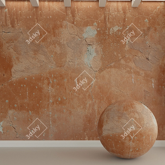 Vintage Concrete Wall Plaster 3D model image 1