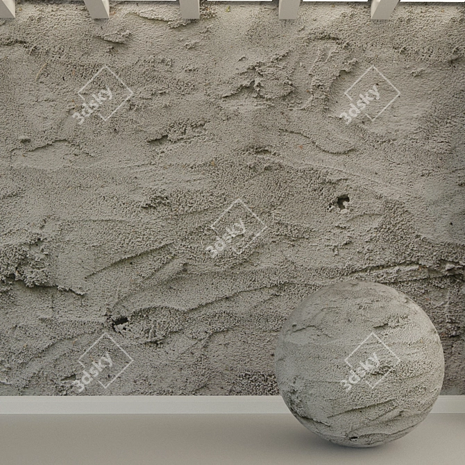 Vintage Concrete Wall    
(Старая оштукатуренная стена) 3D model image 1