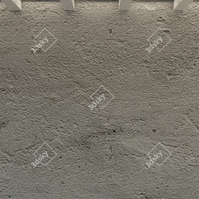 Vintage Concrete Wall: Old Plaster Texture 3D model image 2