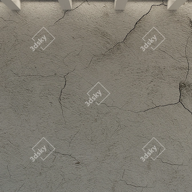 Title: Vintage Textured Concrete Wall 3D model image 2