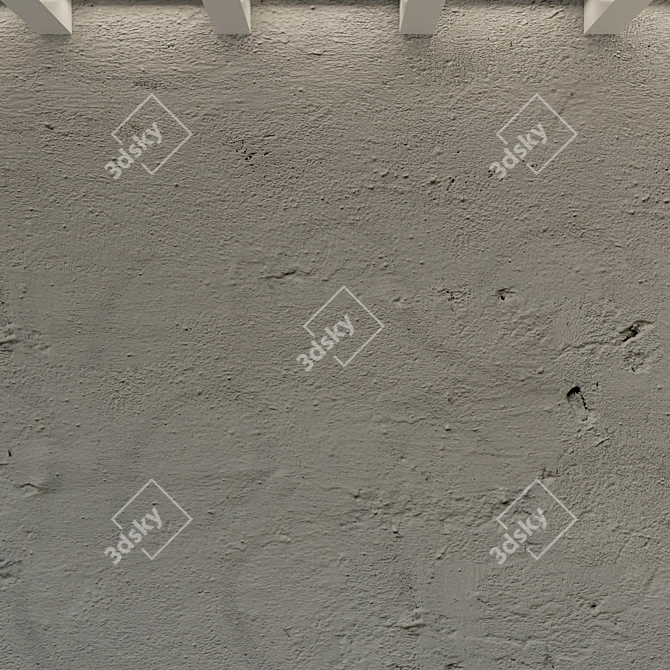 Rustic Concrete Wall: Old Plaster 3D model image 2