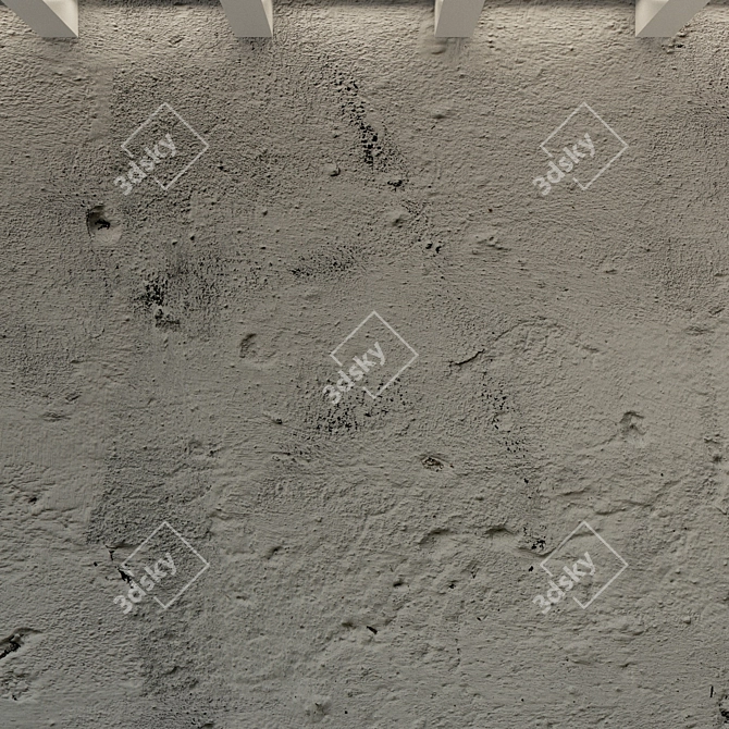 Decorative Old Plaster Concrete Wall 3D model image 2