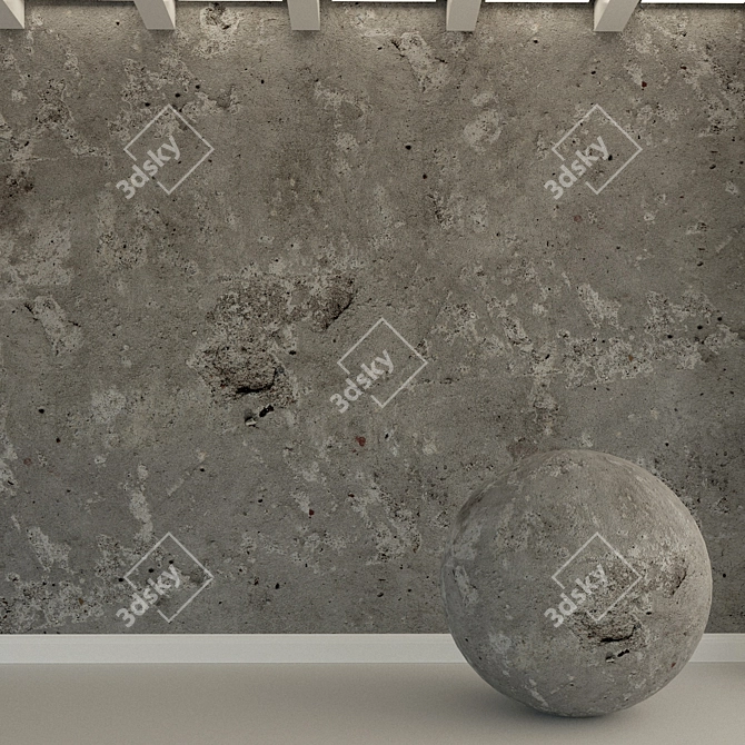 Vintage Concrete Wall Plaster 3D model image 1