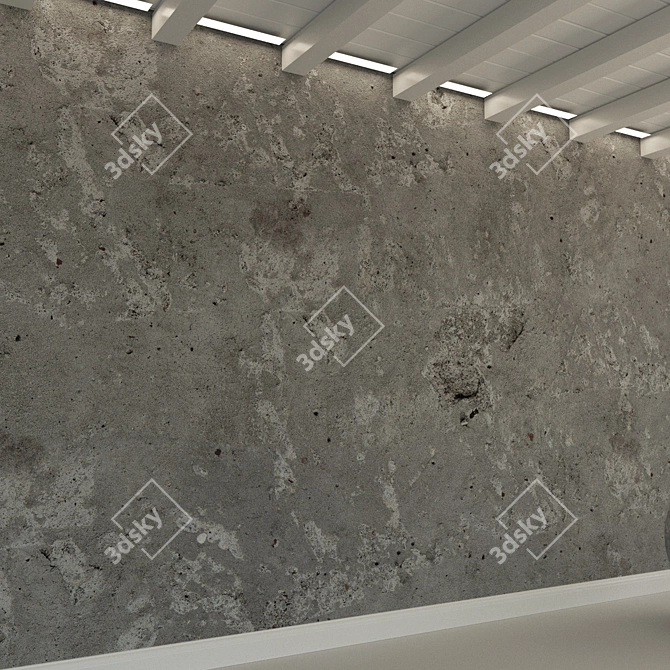 Vintage Concrete Wall Plaster 3D model image 3