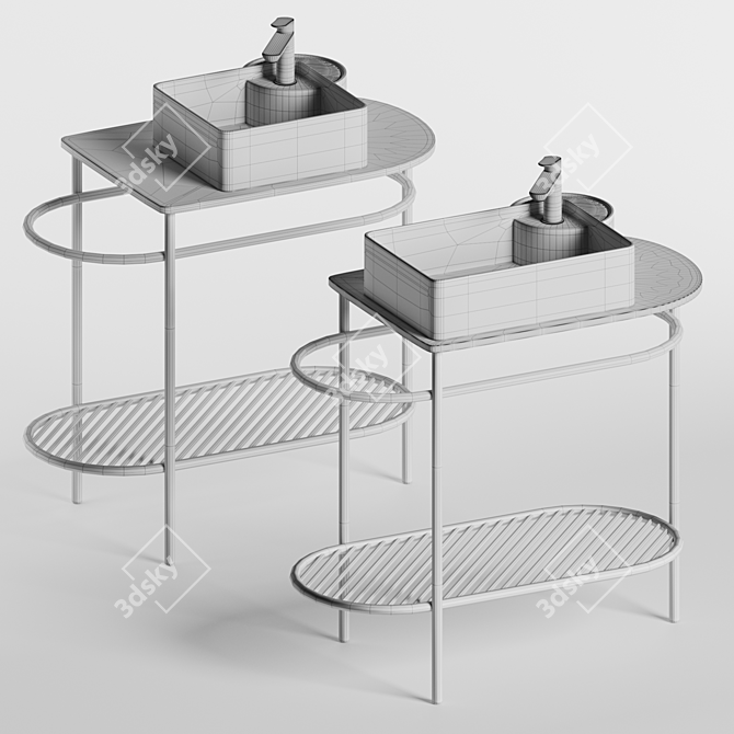 Flair Metal Stand with Cartesio Sinks 3D model image 5