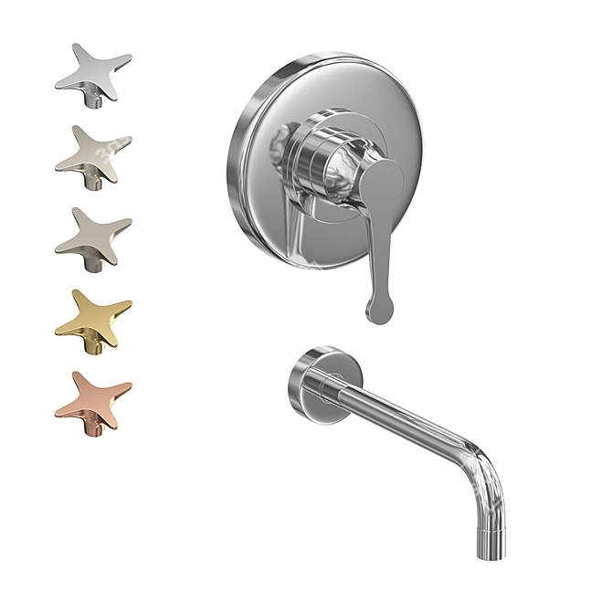 Stella 130 Wall Mount Washbasin Mixer 3D model image 1