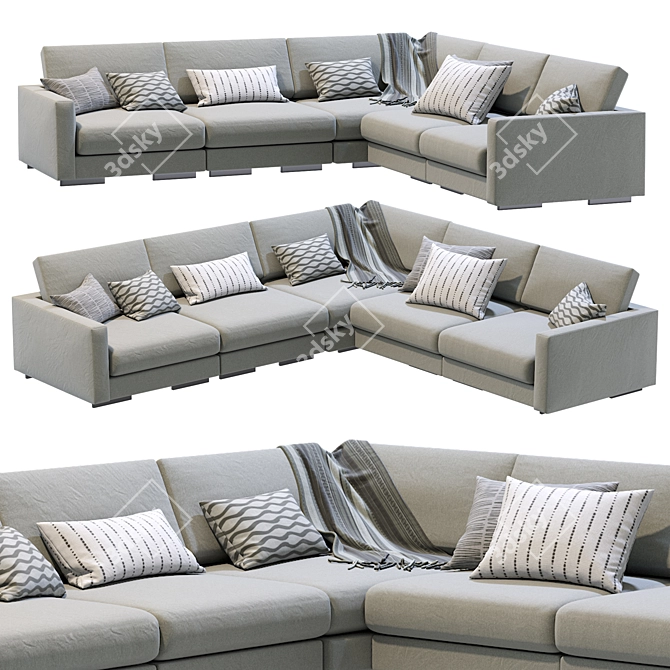 Flexform Magnum L-Shaped Sofa 3D model image 1