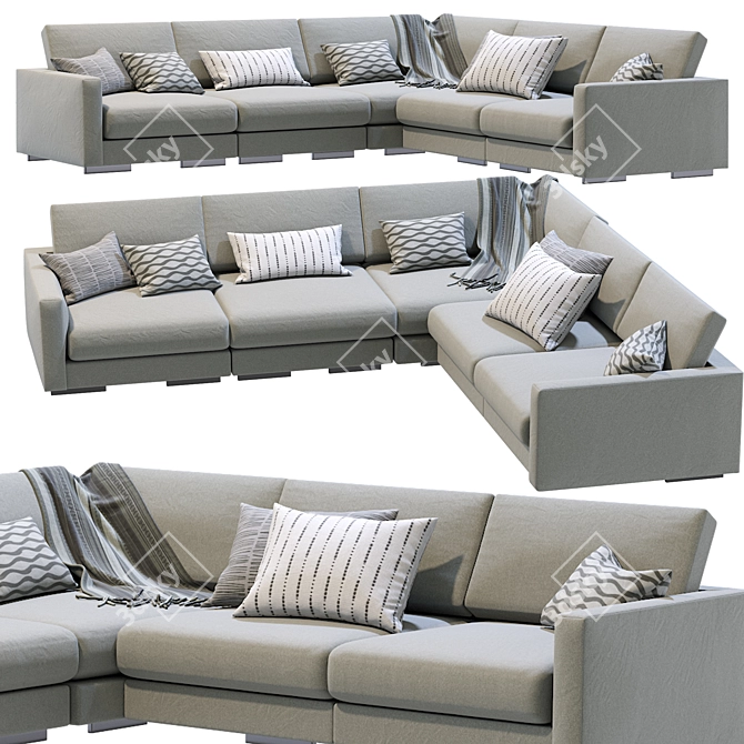 Flexform Magnum L-Shaped Sofa 3D model image 3