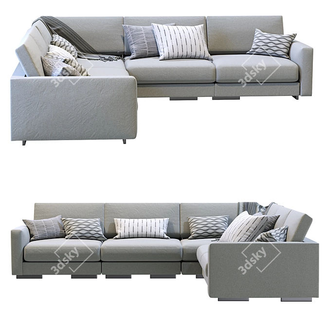 Flexform Magnum L-Shaped Sofa 3D model image 4