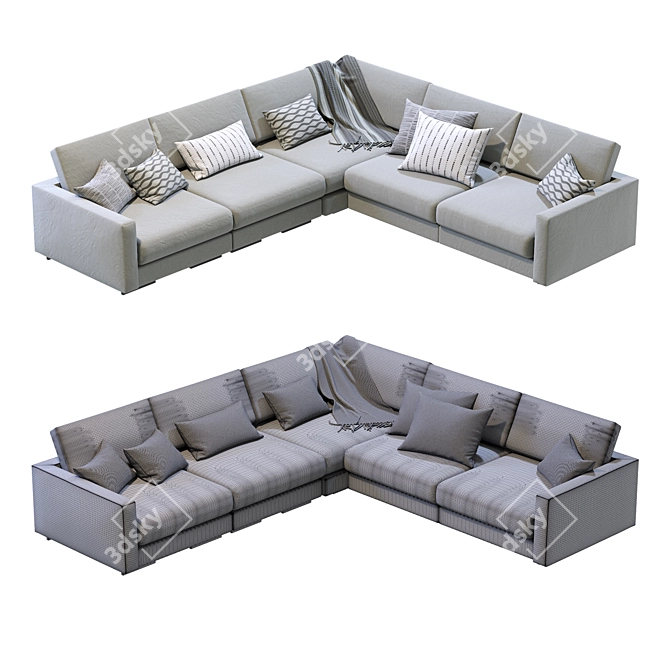 Flexform Magnum L-Shaped Sofa 3D model image 5