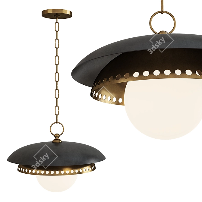 Sleek Herkimer Pendant Light 3D model image 1