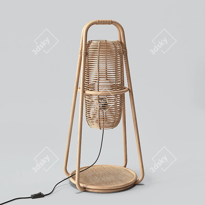 Nacelle Rattan Table Lamp 3D model image 2