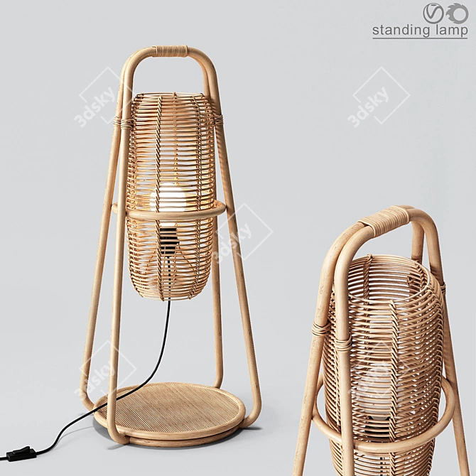 Nacelle Rattan Table Lamp 3D model image 6