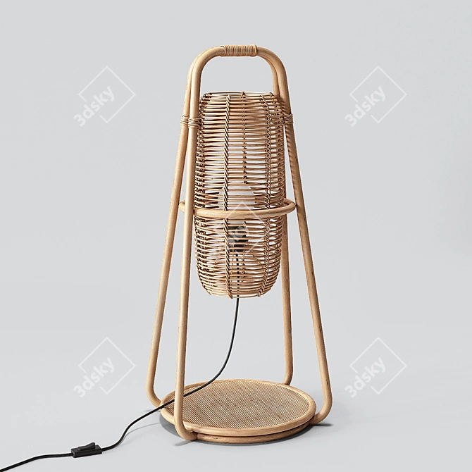 Nacelle Rattan Table Lamp 3D model image 8