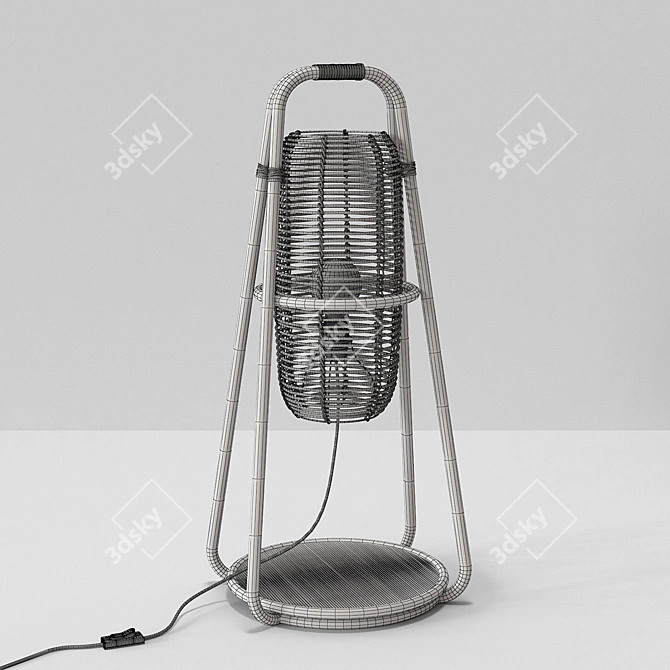Nacelle Rattan Table Lamp 3D model image 10