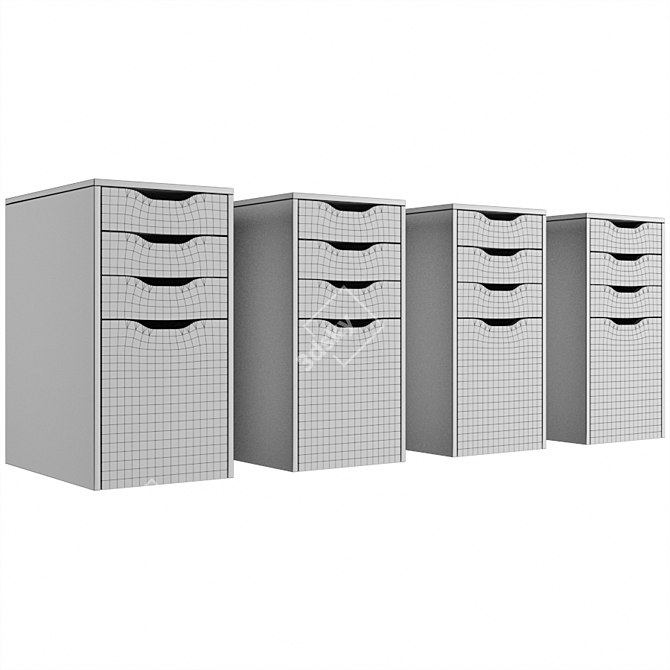 IKEA ALEX 4-Drawer Cabinet 3D model image 5