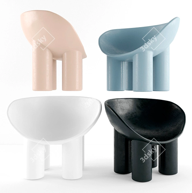 Elephant Chair: Modern Plastic Armchair with Unique Design 3D model image 5