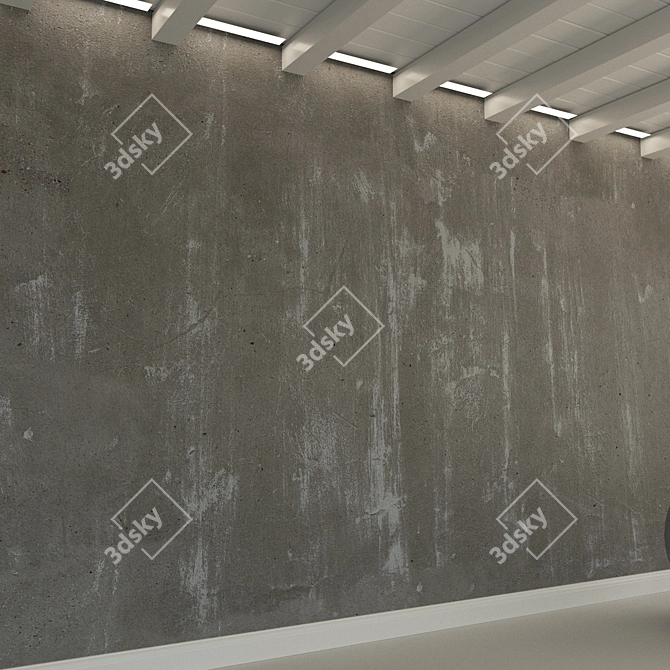 Vintage Concrete Plaster Wall 3D model image 3