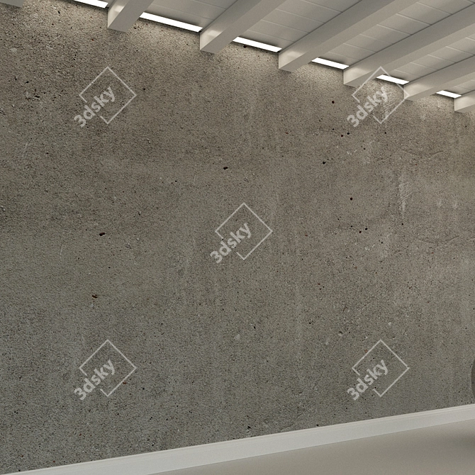 Vintage Grey Concrete Wall 3D model image 3