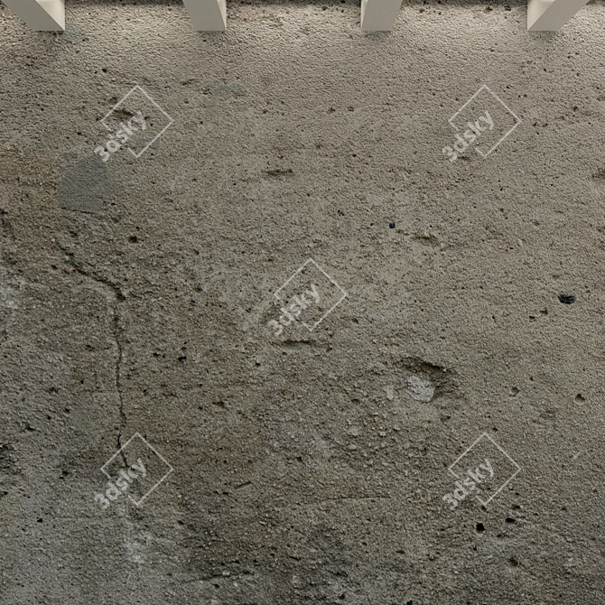 Weathered Concrete Wall: Authentic Texture 3D model image 2