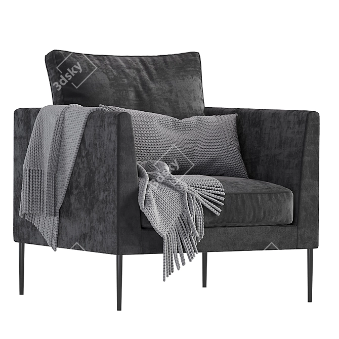 Sleek Modern Armchair 3D model image 2