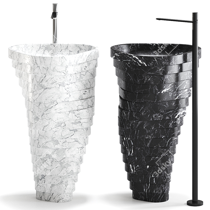 Vortice Freestanding Washbasin: Sleek Design by Antonio Lupi 3D model image 1