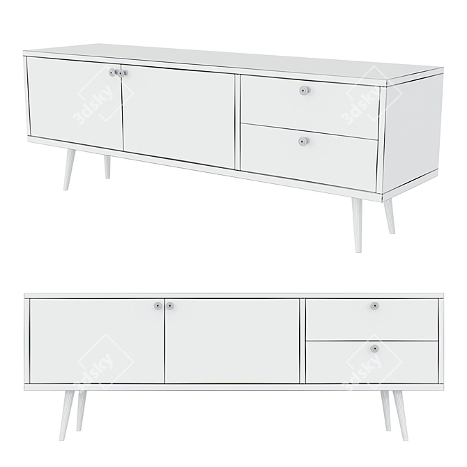 Scandinavian Chest of Drawers "Berber" | 2 Drawers, 2 Doors (579145) 3D model image 6