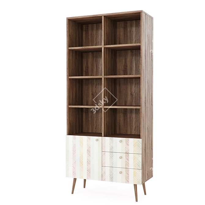 Berber Scandinavian Chest of Drawers with Rack (619250) 3D model image 3