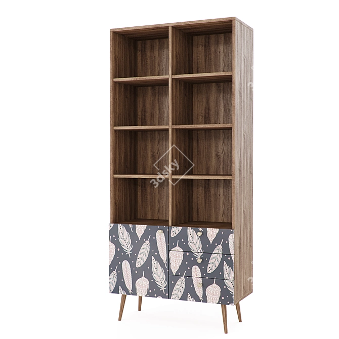 Berber Scandinavian Chest of Drawers with Rack (619250) 3D model image 5