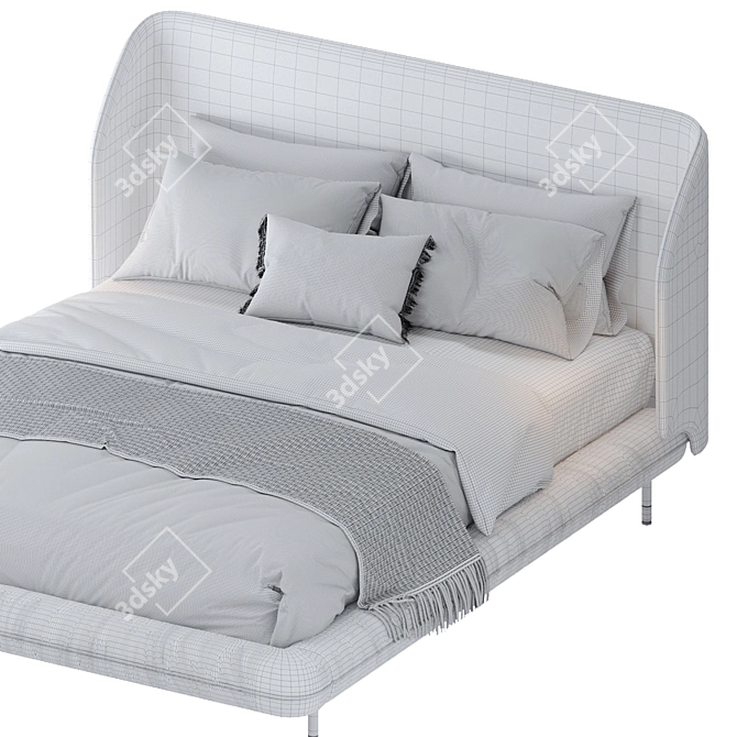 Antoni Queen Bed: Sleek Modern Design & Superior Comfort 3D model image 4