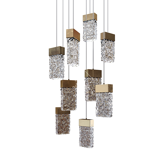 Embossed Glass Pendant Lamp: Lampatron ARIMO 3D model image 1