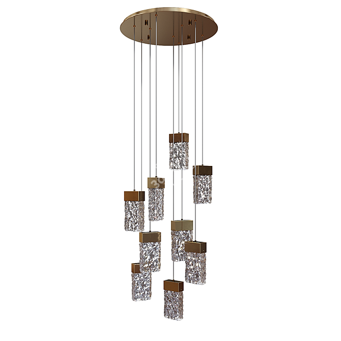 Embossed Glass Pendant Lamp: Lampatron ARIMO 3D model image 3