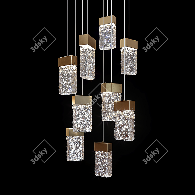 Embossed Glass Pendant Lamp: Lampatron ARIMO 3D model image 4