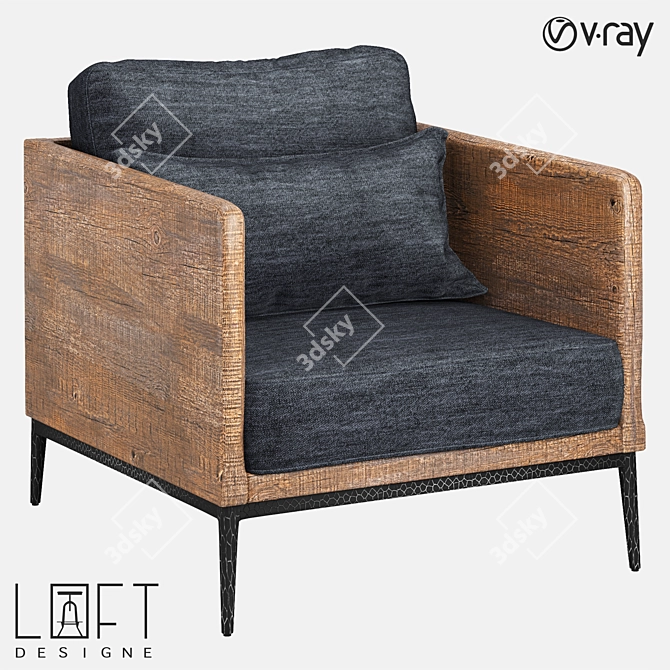 Cozy LoftDesign Armchair 3D model image 1