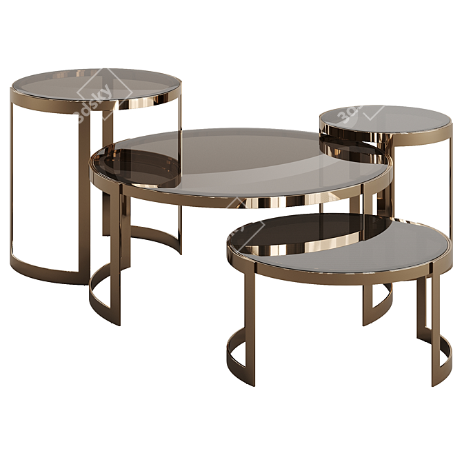 Fendi Anya Glass 2021 Coffee Table: Elegant and Modern Statement 3D model image 1