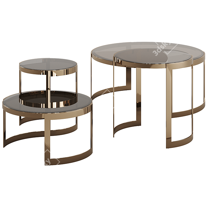 Fendi Anya Glass 2021 Coffee Table: Elegant and Modern Statement 3D model image 2
