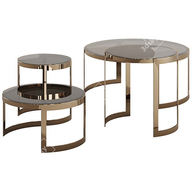 Fendi Anya Glass 2021 Coffee Table: Elegant and Modern Statement 3D model image 6