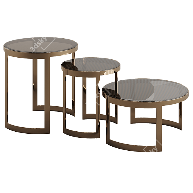 Fendi Anya Glass 2021 Coffee Table: Elegant and Modern Statement 3D model image 7