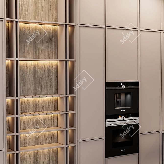 Modern Kitchen Design: Easy Resize, Versatile in Any Project 3D model image 4