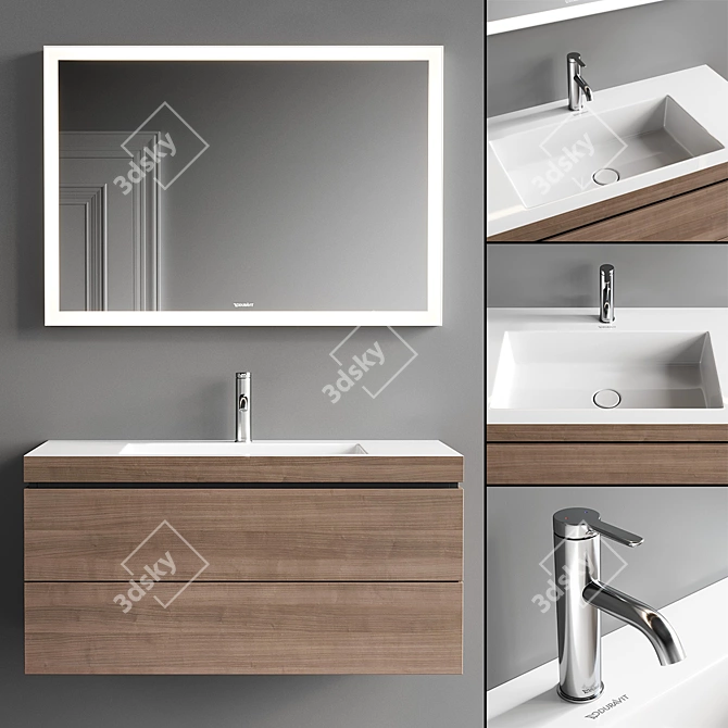 L-Cube Vanity Unit Set: Modern, Stylish, and Functional 3D model image 1