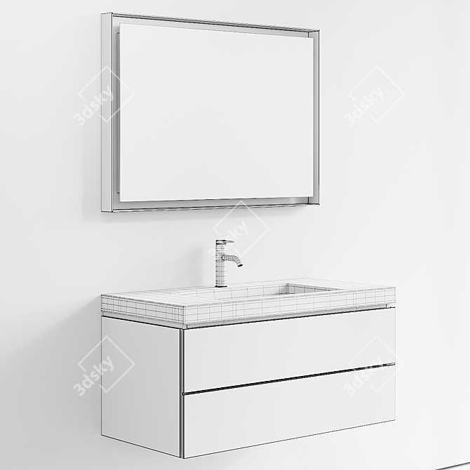 L-Cube Vanity Unit Set: Modern, Stylish, and Functional 3D model image 5