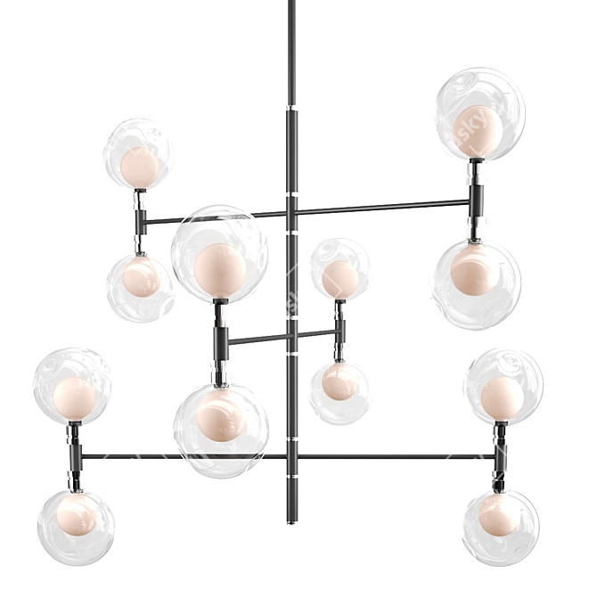 Postmodern Glass Pendant Lamp 3D model image 2